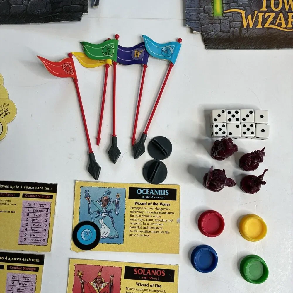 Tower of the Wizard King Parker Brothers 1993 Tower Game Figures Parts Pieces